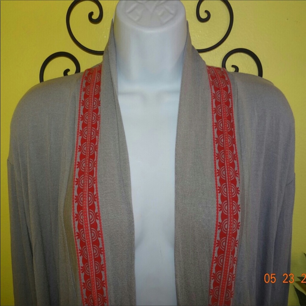 Urban Outfitters Gray Open Waterfall Cardigan - Picture 3 of 5